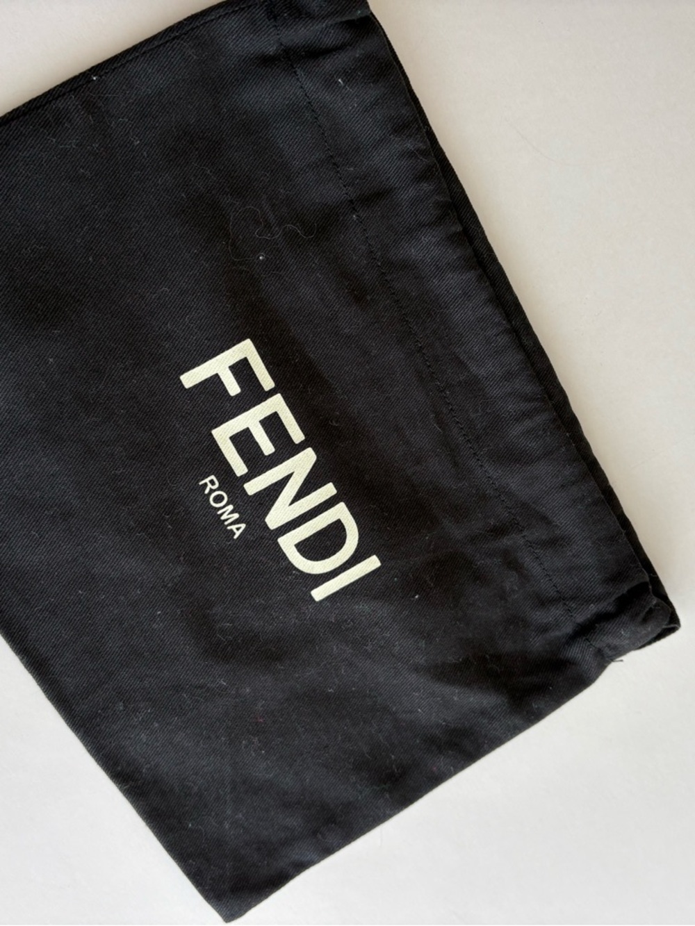 Fendi Black Drawstring Logo Dust Bag Pouch - Picture 2 of 5